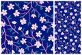 Sakura seamless pattern in cartoon style