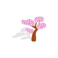 Sakura tree icon, isometric 3d style Royalty Free Stock Photo
