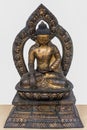 Sakyamuni Buddha, Copper Gilded 18th Century , Nepal Royalty Free Stock Photo