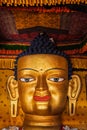 Sakyamuni Buddha statue face close up Royalty Free Stock Photo