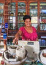Sal Rei, a shopkeeper smile invites customers to a store rich in history.