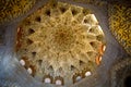 La Alhambra, Spain. View from below of the Sala de los Abencerrajes with its magnificent decorated roof in blue, red, brown