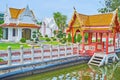 Sala Nam pavilion in Memorial park of Wat Benchamabophit Dusitvanaram Marble Temple, Bangkok, Thailand Royalty Free Stock Photo