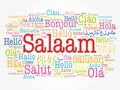 SALAAM (Hello Greeting in Persian,Farsi Royalty Free Stock Photo