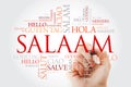 SALAAM Hello Greeting in Persian,Farsi word cloud Royalty Free Stock Photo