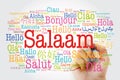SALAAM Hello Greeting in Persian,Farsi word cloud Royalty Free Stock Photo