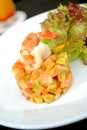 Salad apetizer with shrimp Royalty Free Stock Photo