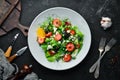 Salad. Salad of arugula, blue cheese, strawberries and blueberries. Royalty Free Stock Photo