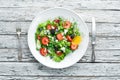 Salad. Salad of arugula, blue cheese, strawberries and blueberries. Royalty Free Stock Photo