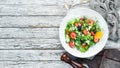 Salad. Salad of arugula, blue cheese, strawberries and blueberries. Royalty Free Stock Photo