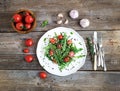 Salad with arugula, cherry tomatoes, sunflower Royalty Free Stock Photo