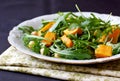 Salad with arugula, pumpkin and chickpeas