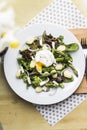 Salad with asparagus and gnocchi.