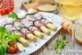 Salad with asparagus rolled in ham Royalty Free Stock Photo