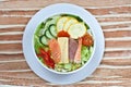 Salad with assorted sashimi Royalty Free Stock Photo