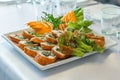 Salad assortment dish in a reception