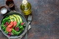 Salad with avocado and grapefruit. Healthy eating. Vegetarian food