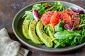 Salad with avocado and grapefruit. Healthy eating. Vegetarian food