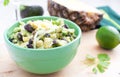 Salad with avocados, pineapple, black beans Royalty Free Stock Photo