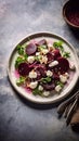 salad with baked beets and soft cheese