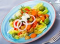 Salad with baked potato, pepper and carrot Royalty Free Stock Photo