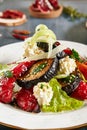 Salad with Baked Vegetables and Cottage Cheese Royalty Free Stock Photo