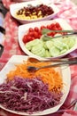 Salad bar buffet, vegetables at restaurant on a counter Royalty Free Stock Photo