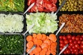 Salad bar with different fresh ingredients as background Royalty Free Stock Photo