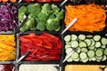 Salad bar with different fresh ingredients, top view Royalty Free Stock Photo