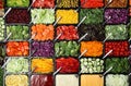 Salad bar with different fresh ingredients, top view Royalty Free Stock Photo