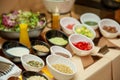 Salad Bar Fresh Vegetables. Healthy food at a buffet table Royalty Free Stock Photo