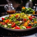 Salad bar items with colorful veggies