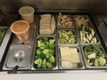 A salad bar and sauces stainles steel trays - image