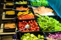 Salad bar with vegetables in the restaurant Royalty Free Stock Photo