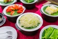 Salad bar with vegetables in the restaurant, healthy food Royalty Free Stock Photo