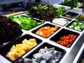Salad bar with vegetables in the restaurant, healthy food Royalty Free Stock Photo