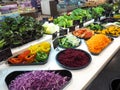 Salad bar with vegetables in the restaurant, healthy food Royalty Free Stock Photo