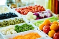 Salad bar with vegetables in the restaurant, healthy food Royalty Free Stock Photo