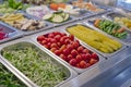 Salad bar with vegetables in the restaurant, healthy food Royalty Free Stock Photo