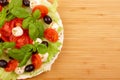 Salad with basil, mozzarella, olives and tomato Royalty Free Stock Photo