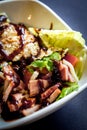 Salad With BBQ Sause Royalty Free Stock Photo