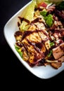 Salad With BBQ Sause Royalty Free Stock Photo