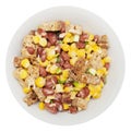 Salad of beans, maize and sippet Royalty Free Stock Photo