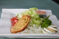 Salad bread on the plate ready to serve