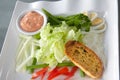 Salad bread on the plate ready to serve