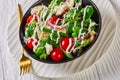 Salad of broccoli florets, green beans, tomatoes Royalty Free Stock Photo