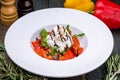 Salad with buratta cheese Royalty Free Stock Photo