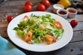 Salad caesar with shrimps Royalty Free Stock Photo