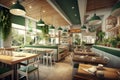 Salad cafe restaurant design. Variations Royalty Free Stock Photo