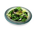 Salad in ceramic bowl.